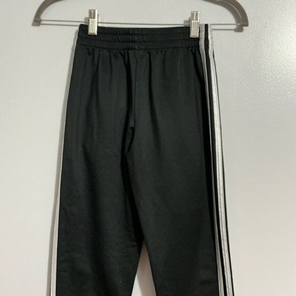 Adidas Kids Black Track Pants with white stripes A552 size 8 - Picture 3 of 6